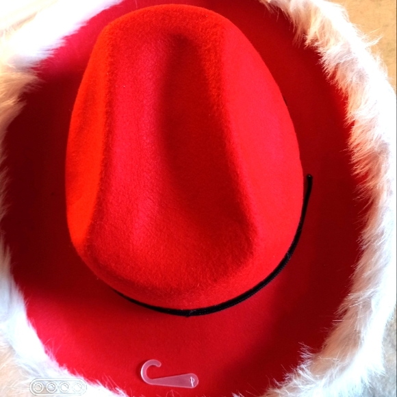 LED Light Blinking Cowboy Santa Hat - Picture 4 of 16